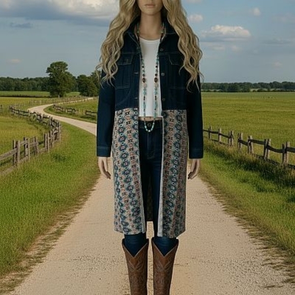 Upcycled Jackets & Blazers - UPCYCLED DUSTER M/L